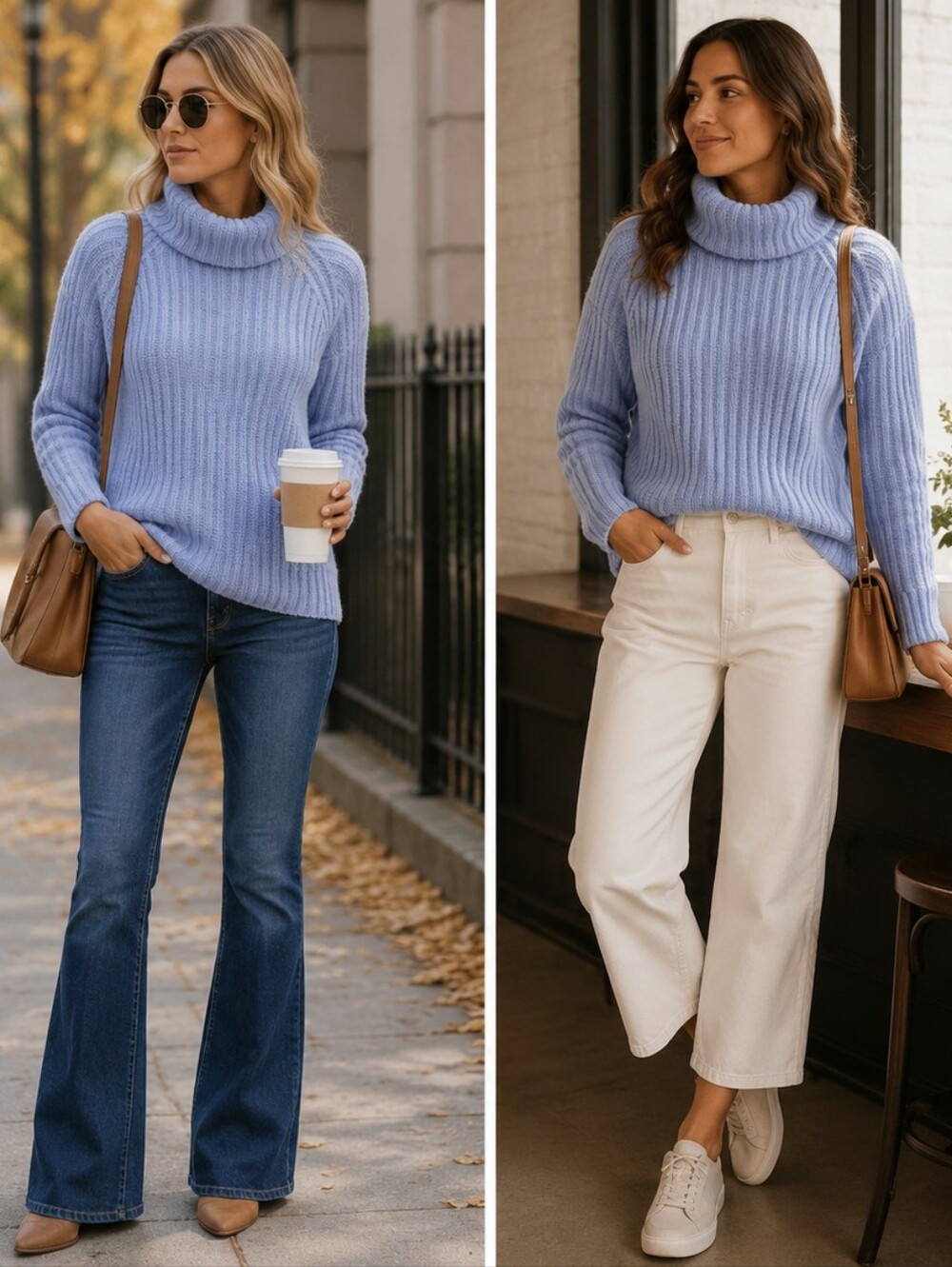 New York &Company BLUE TURTLENECK CHUNKY SWEATER 💙
